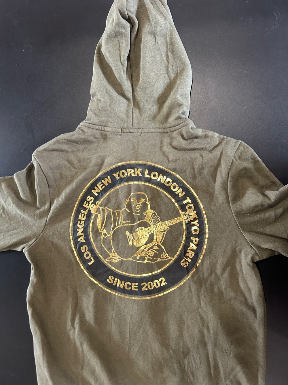 True Religion Olive Green Zip Up Hoodie - Picture 2 of 4